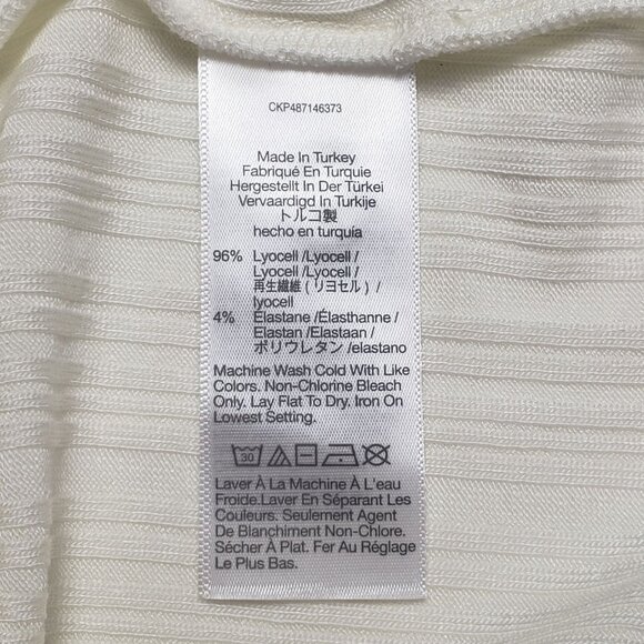 Madewell Cutaway Hem Polo Top Women XXS  Creme Fraiche Ivory SS Ribbed Button-Up - Picture 11 of 16